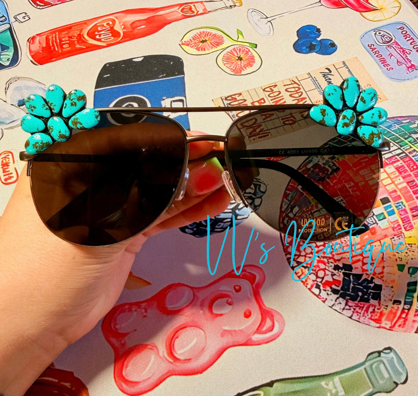 Western Turquoise Stone Sunglasses