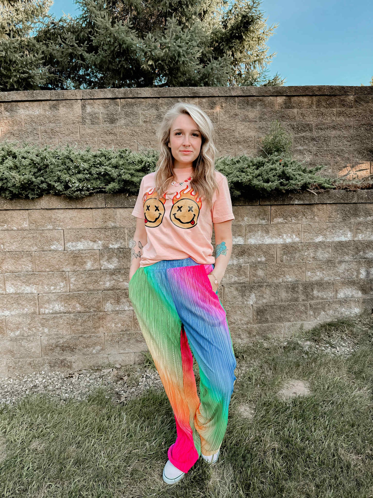 Flaming Smiley Tee