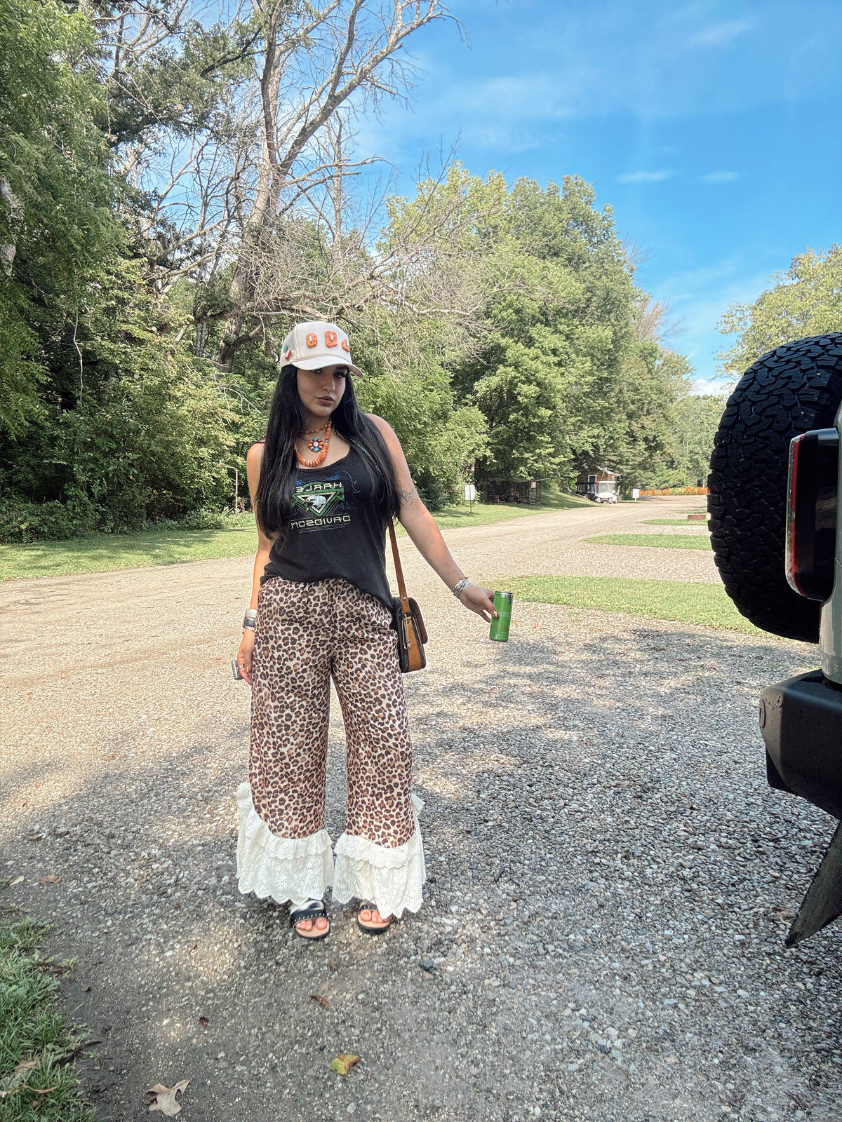 The Leopard Ruffled Lace Pants