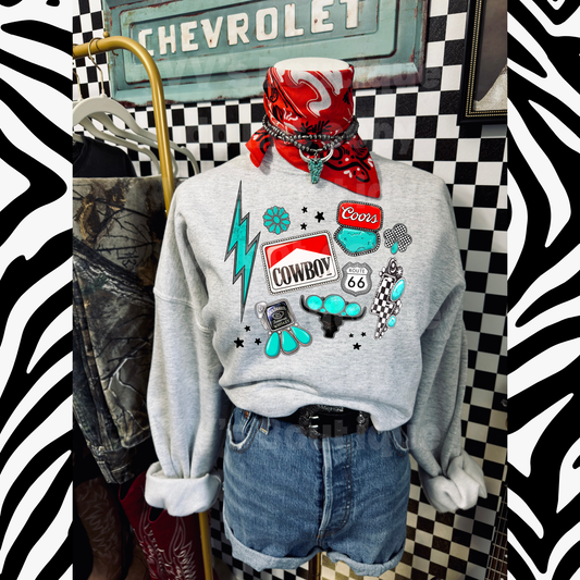 Cowboy & Turquoise Things Crew/Tee