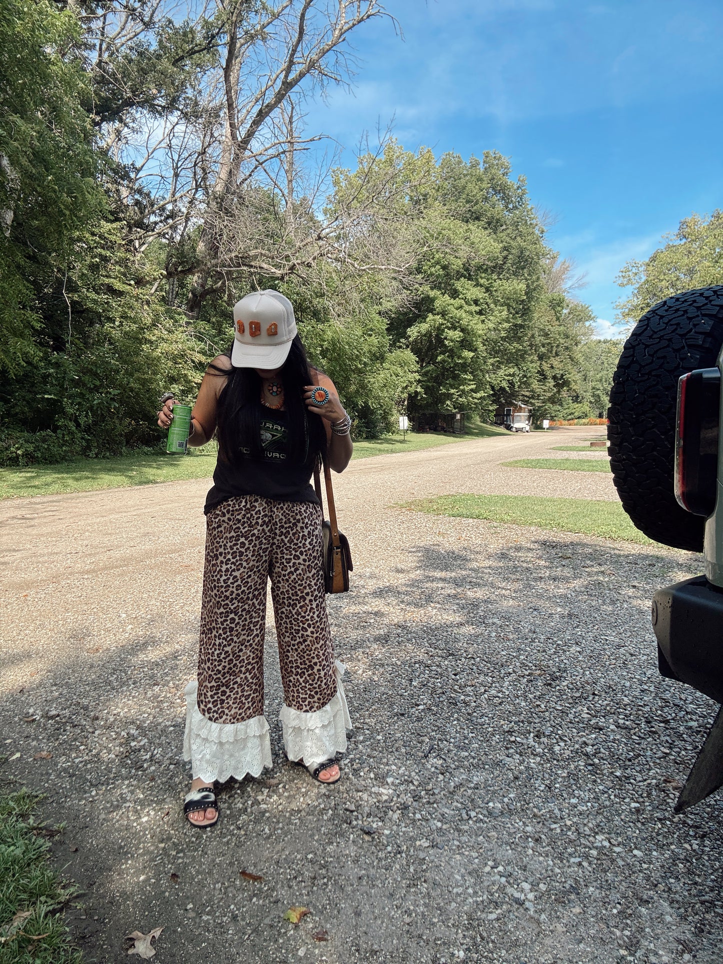 The Leopard Ruffled Lace Pants