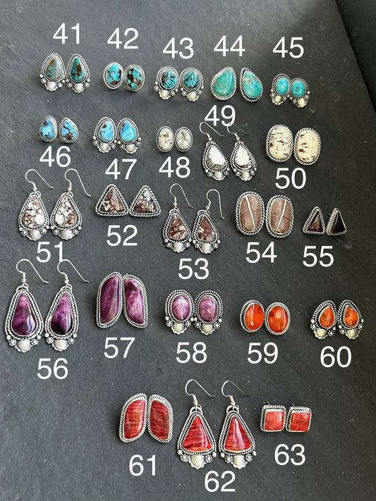 46 - Sterling Silver Golden Hill Turquoise Stud Earrings by Jason Ogg