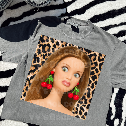 Excuse Me Doll W/Cherry Earrings Tee