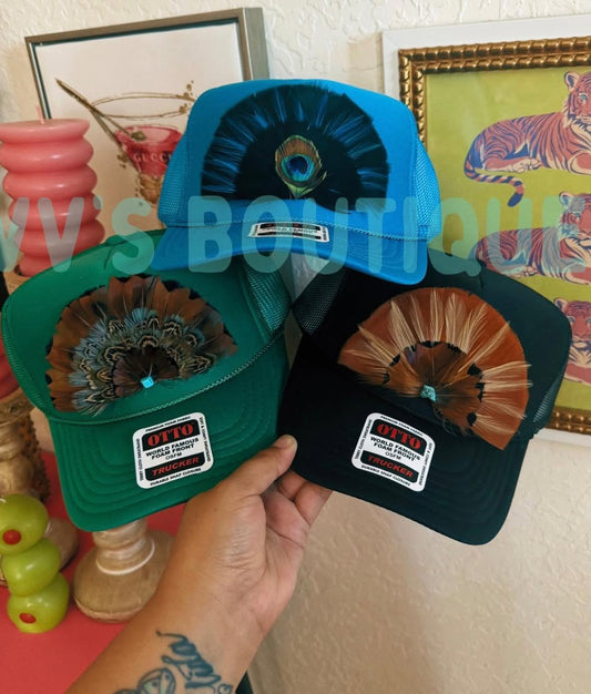 Feathered Trucker Hats