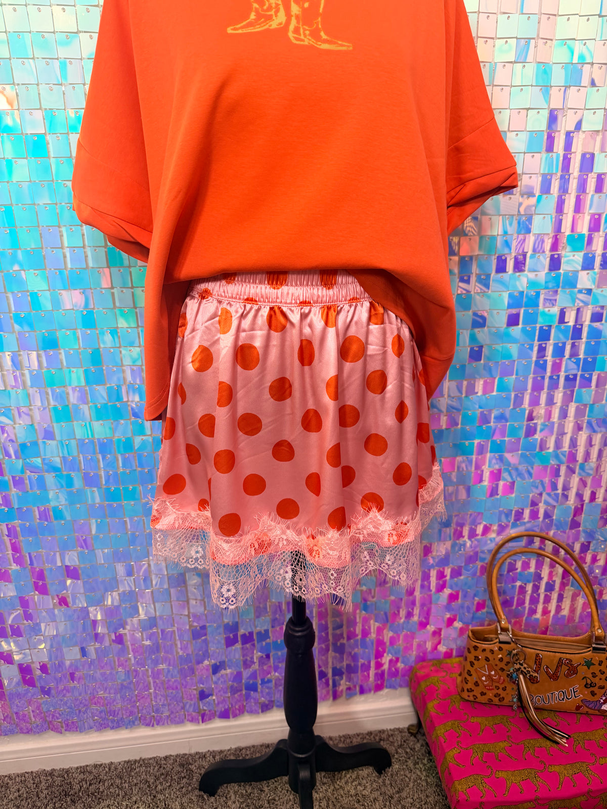 The Pink & Orange Polka Dot Skirt