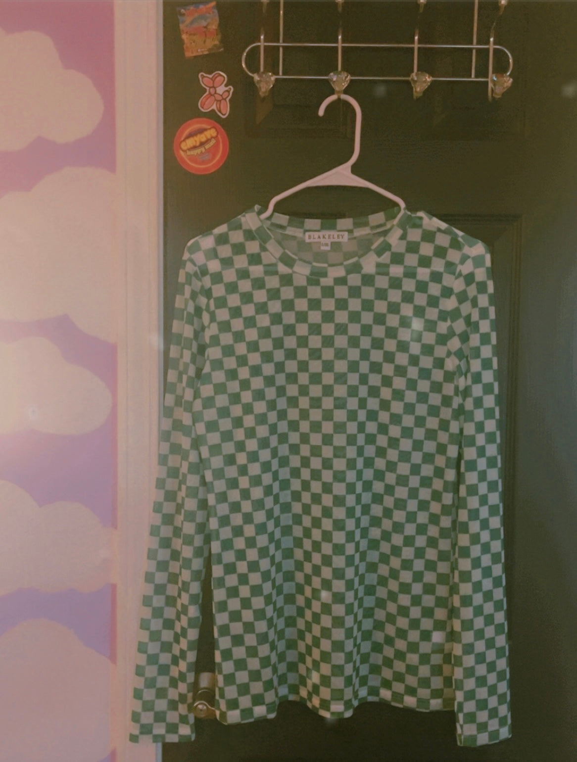 Green Checkered Mesh Shirt