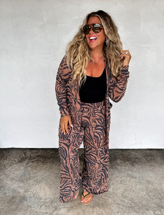 Brown Zebra Cardigan