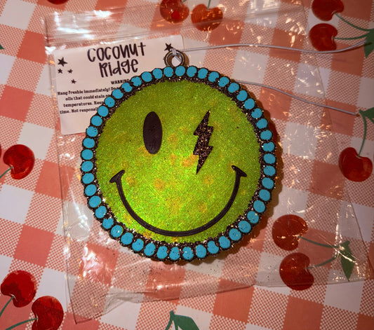 Smiley w/turquoise gems freshie