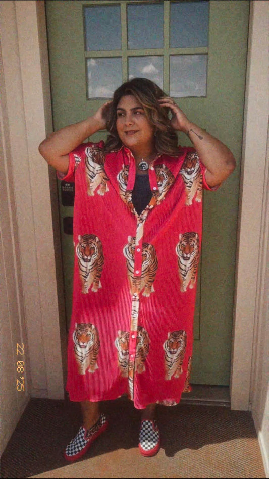 Roaring Plisse Dress PRE ORDER (Please Read Description)