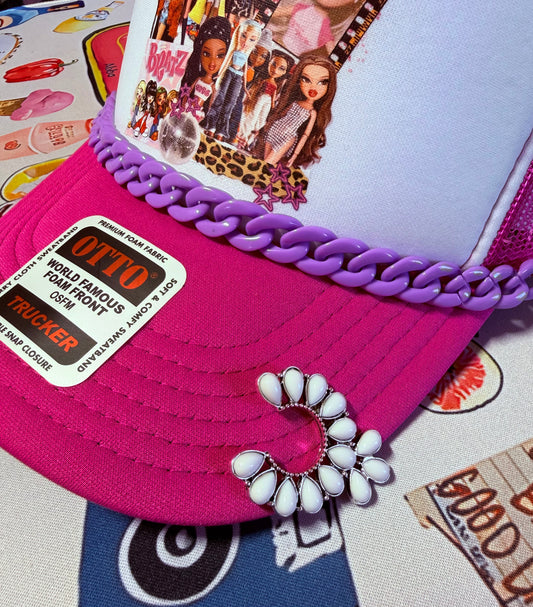 White Squash Blossom Hat Pin