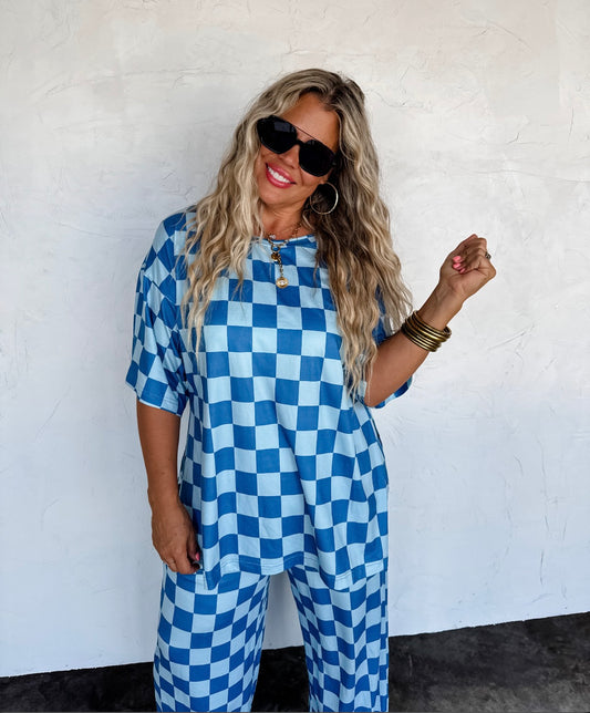 Blue Check Top