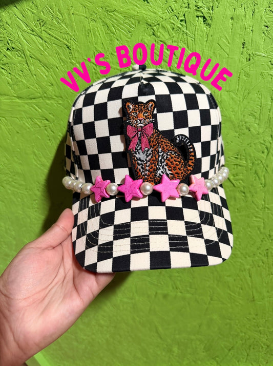Coquette Checkered Hat