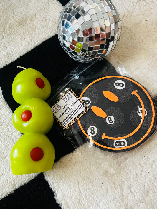 Orange EightBall Smiley Freshie