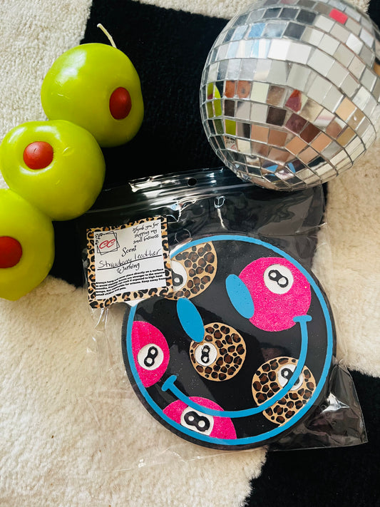 Pink & Cheetah EightBall Smiley Freshie