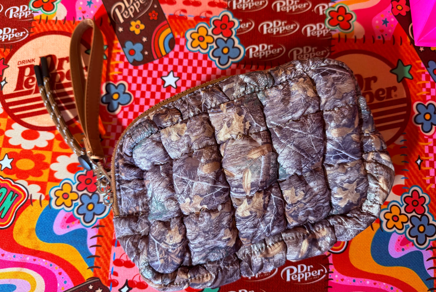 Camo Mini Puff Clutch Bag