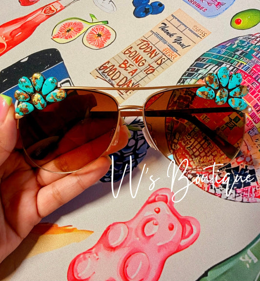 Western Turquoise Stone Sunglasses