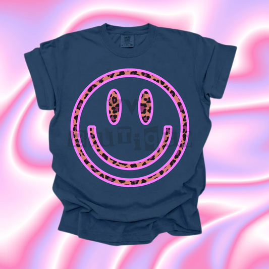 Lavender Cheetah Smiley Tee