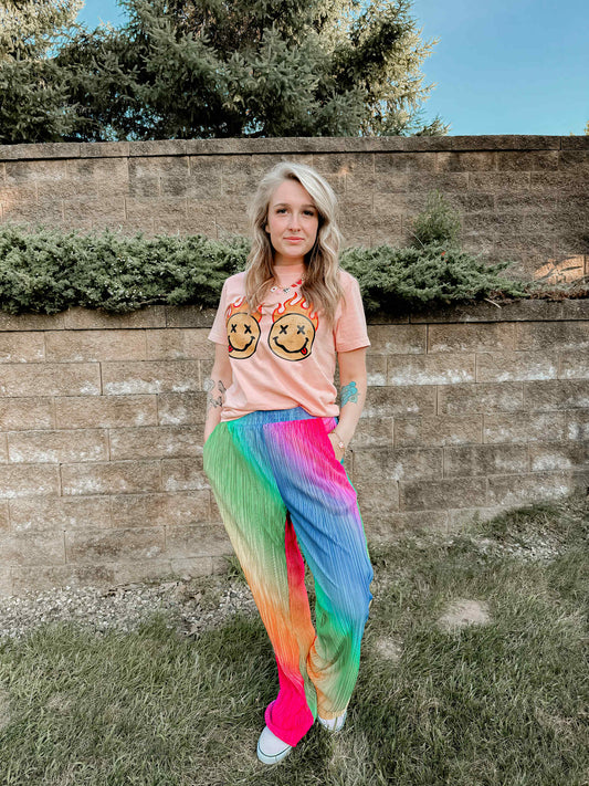Flaming Smiley Tee