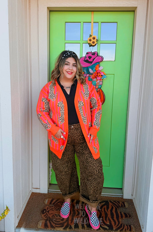 Leopard & Stripes Cardi