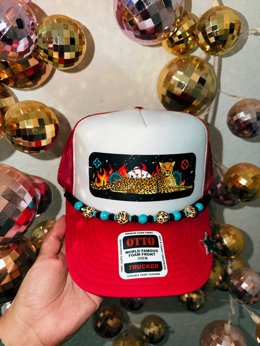 Laying Leopard Trucker Hat