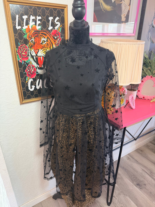 Black Star Overlay Dress
