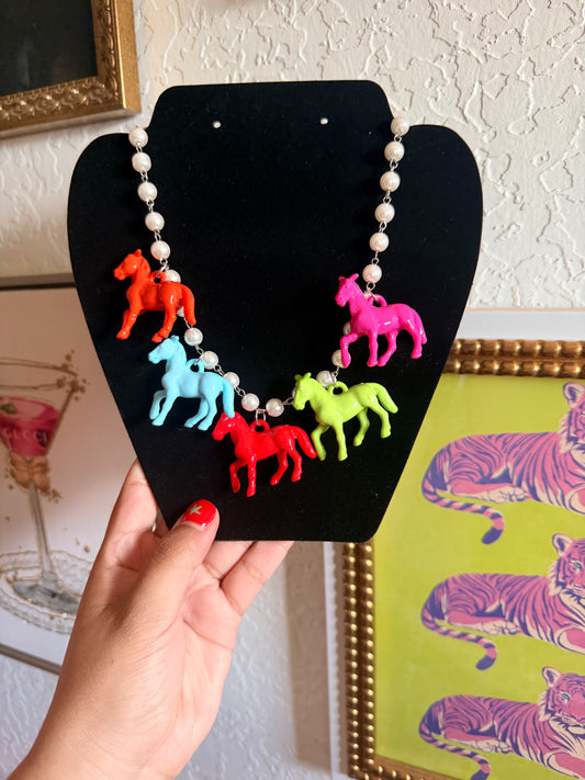 Colorful Horsin Around Necklace