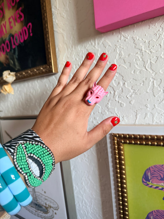 Pink Leopard Ring