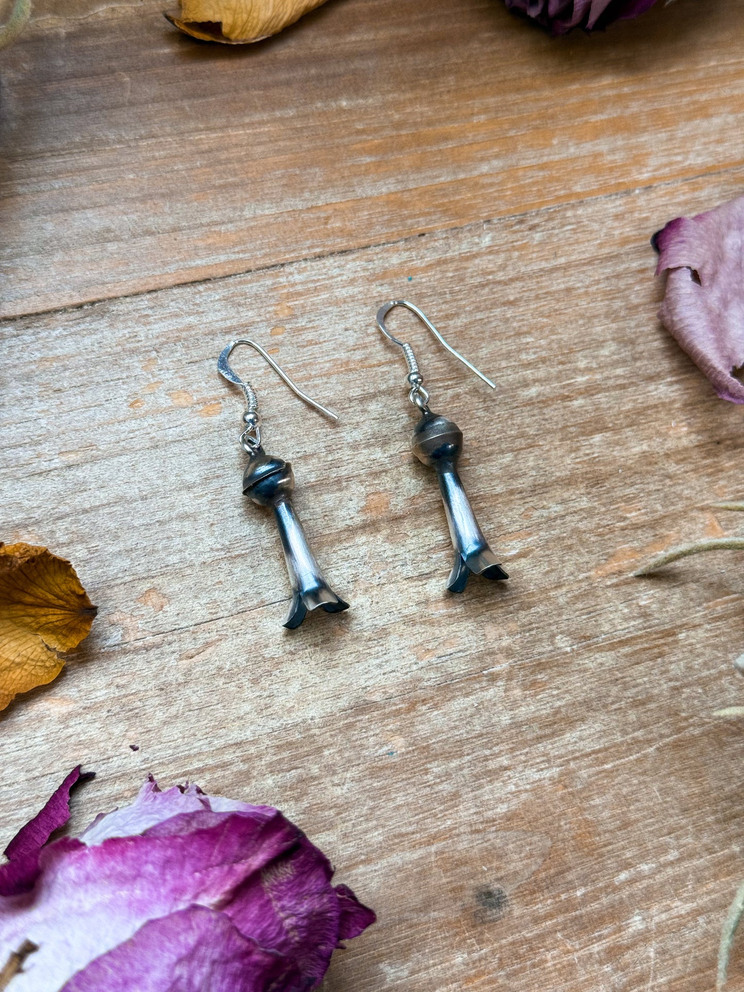 Sterling Silver Medium Blossom Dangle Earrings