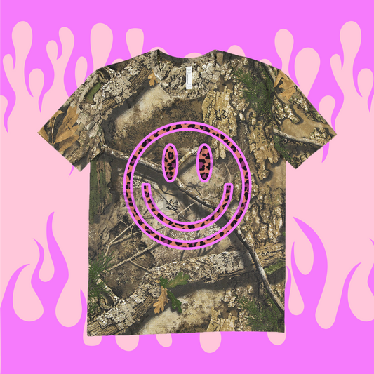 Lavender Smiley Camo Tee